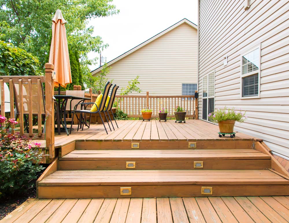 Patio and garden of family home